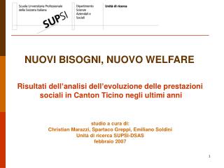 NUOVI BISOGNI, NUOVO WELFARE