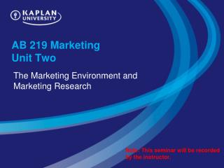 AB 219 Marketing Unit Two