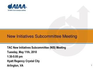 New Initiatives Subcommittee Meeting