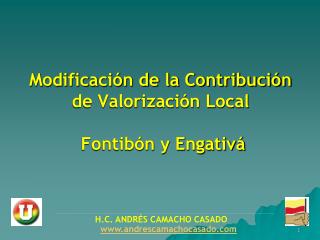 Modificación de la Contribución de Valorización Local Fontibón y Engativá