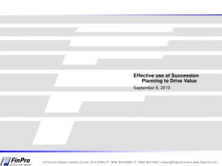 Effective use of Succession Planning to Drive Value