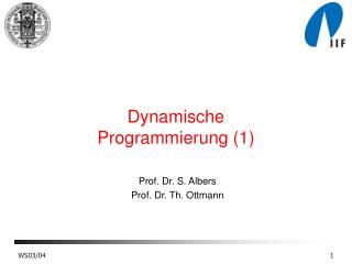 Dynamische Programmierung (1)