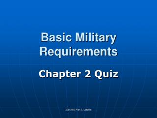 Basic Military Requirements