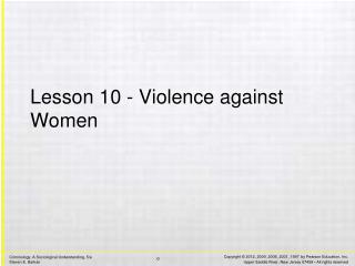 Lesson 10 - Violence against Women