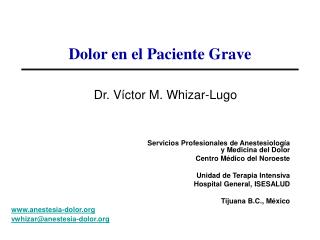 Dolor en el Paciente Grave