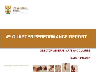 4 th QUARTER PERFORMANCE REPORT