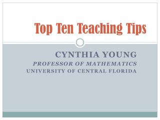 Top Ten Teaching Tips