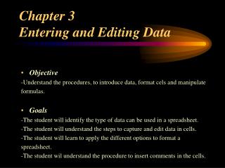 Chapter 3 Entering and Editing Data