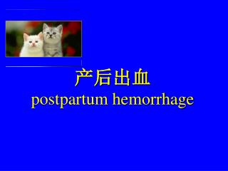 产后出血 postpartum hemorrhage