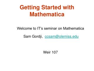 Getting Started with Mathematica