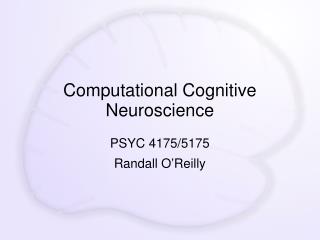 Computational Cognitive Neuroscience