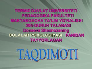 TAQDIMOTI