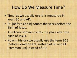 How Do We Measure Time?