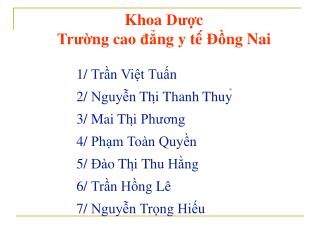 Khoa Dược Trường cao đẳng y tê ́ Đồng Nai 1/ Trần Việt Tuấn
