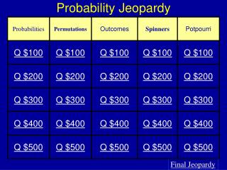 Probability Jeopardy