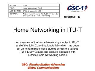 Home Networking in ITU-T