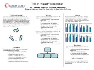 Title of Project/Presentation