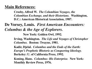 Main References: