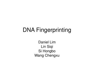 DNA Fingerprinting