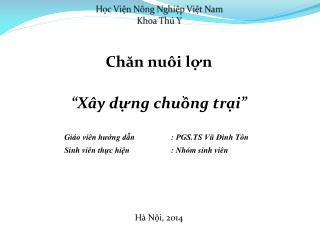 Học Viện Nông Nghiệp Việt Nam Khoa Thú Y