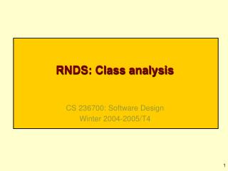 RNDS: Class analysis