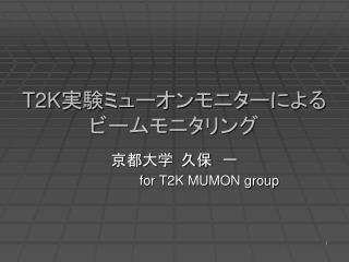 T2K 実験ミューオンモニターによる ビームモニタリング