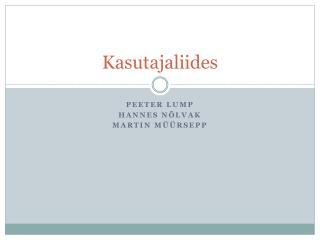 Kasutajaliides