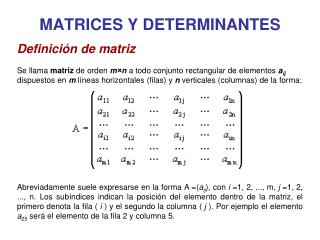 MATRICES Y DETERMINANTES