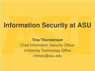 Information Security at ASU