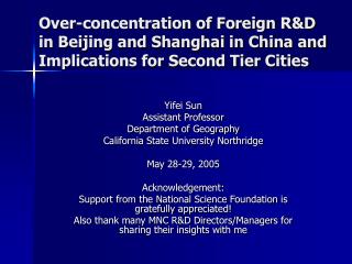 Yifei Sun Assistant Professor Department of Geography California State University Northridge