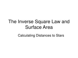 The Inverse Square Law and Surface Area