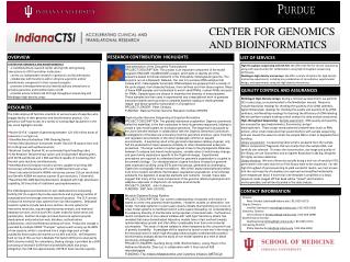 CENTER FOR GENOMICS AND BIOINFORMATICS