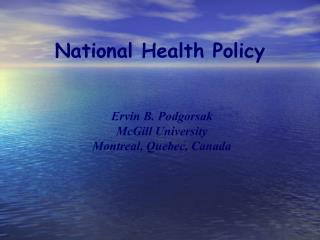 National Health Policy