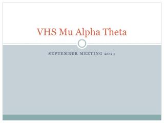 VHS Mu Alpha Theta