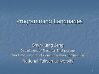 Programming Languages