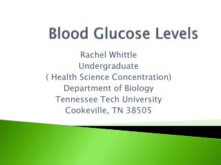 Blood Glucose Levels