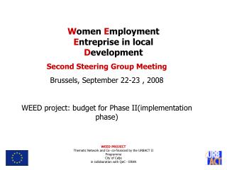 Second Steering Group Meeting Brussels, September 22-23 , 2008