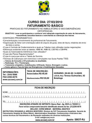CURSO DIA: 27/03/2010 FATURAMENTO BÁSICO
