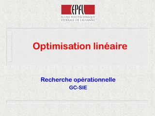 Optimisation linéaire