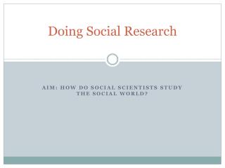 Doing Social Research