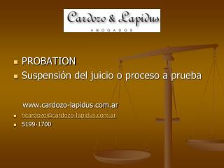 PROBATION Suspensión del juicio o proceso a prueba cardozo-lapidus.ar