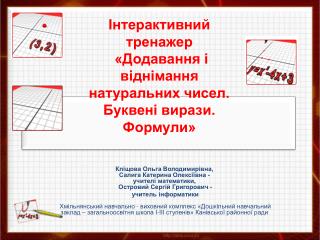 Інтерактивний тренажер «Додавання і віднімання натуральних чисел. Буквені вирази. Формули»