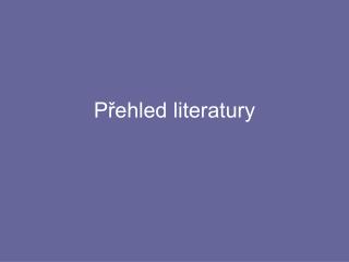 Přehled literatury