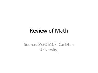 Review of Math