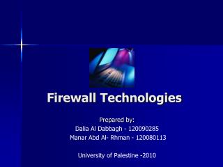 Firewall Technologies