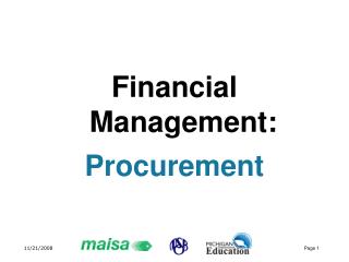 Financial Management: Procurement