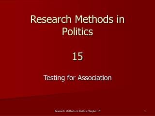Research Methods in Politics 15