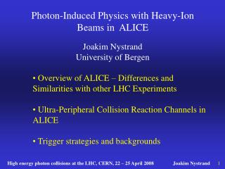 Photon-Induced Physics with Heavy-Ion Beams in ALICE