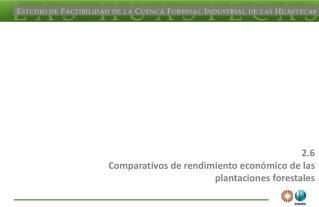 2.6 Comparativos de rendimiento económico de las plantaciones forestales