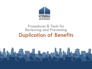 Duplication of Benefits